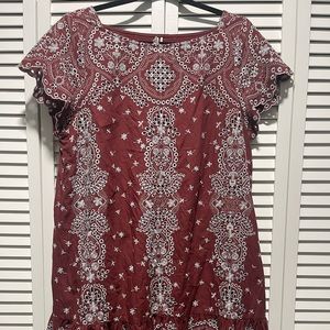 Anthropologie eyelet lace shift dress